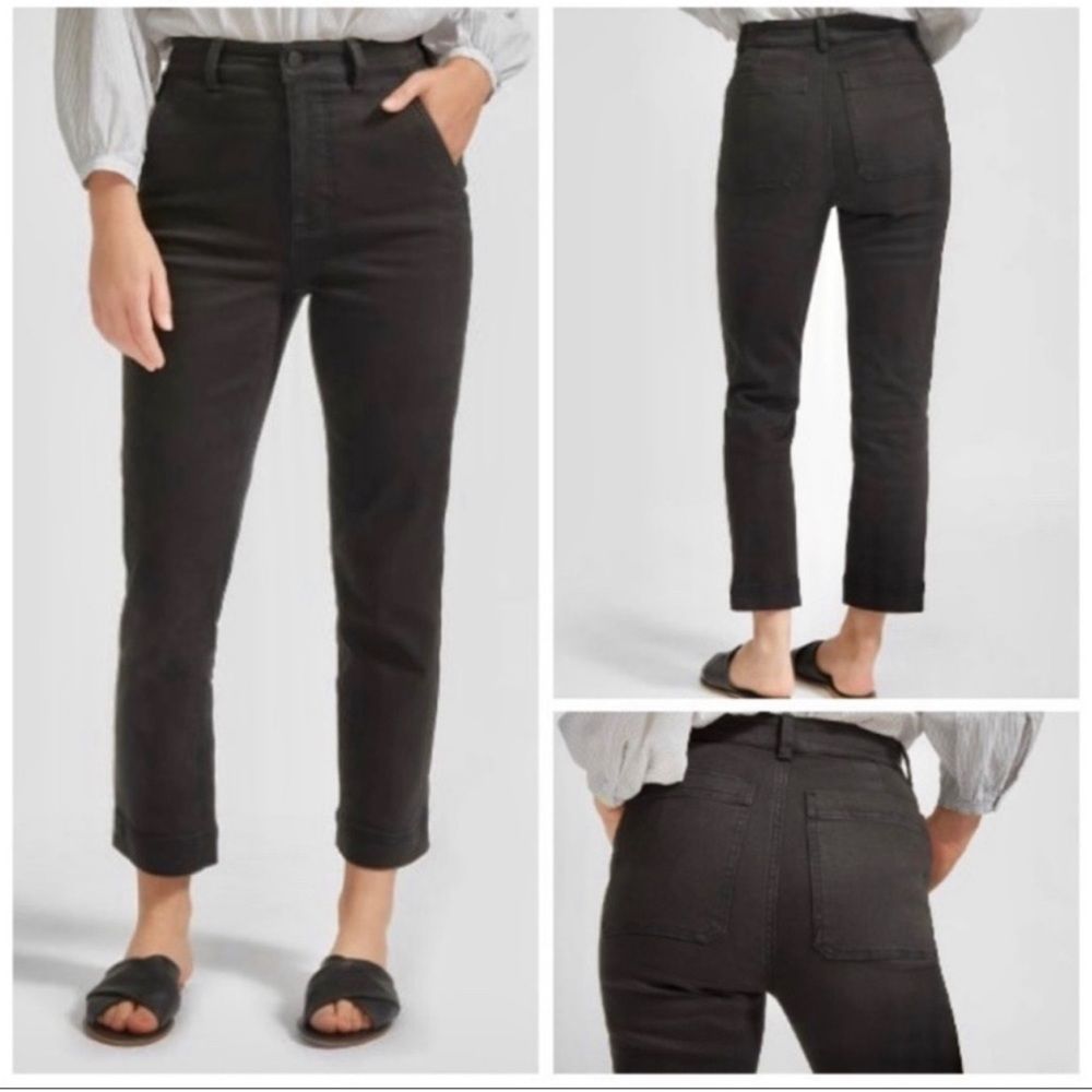 Everlane Dark Charcoal Gray The Slim Leg Crop Ankle Jeans Size 0